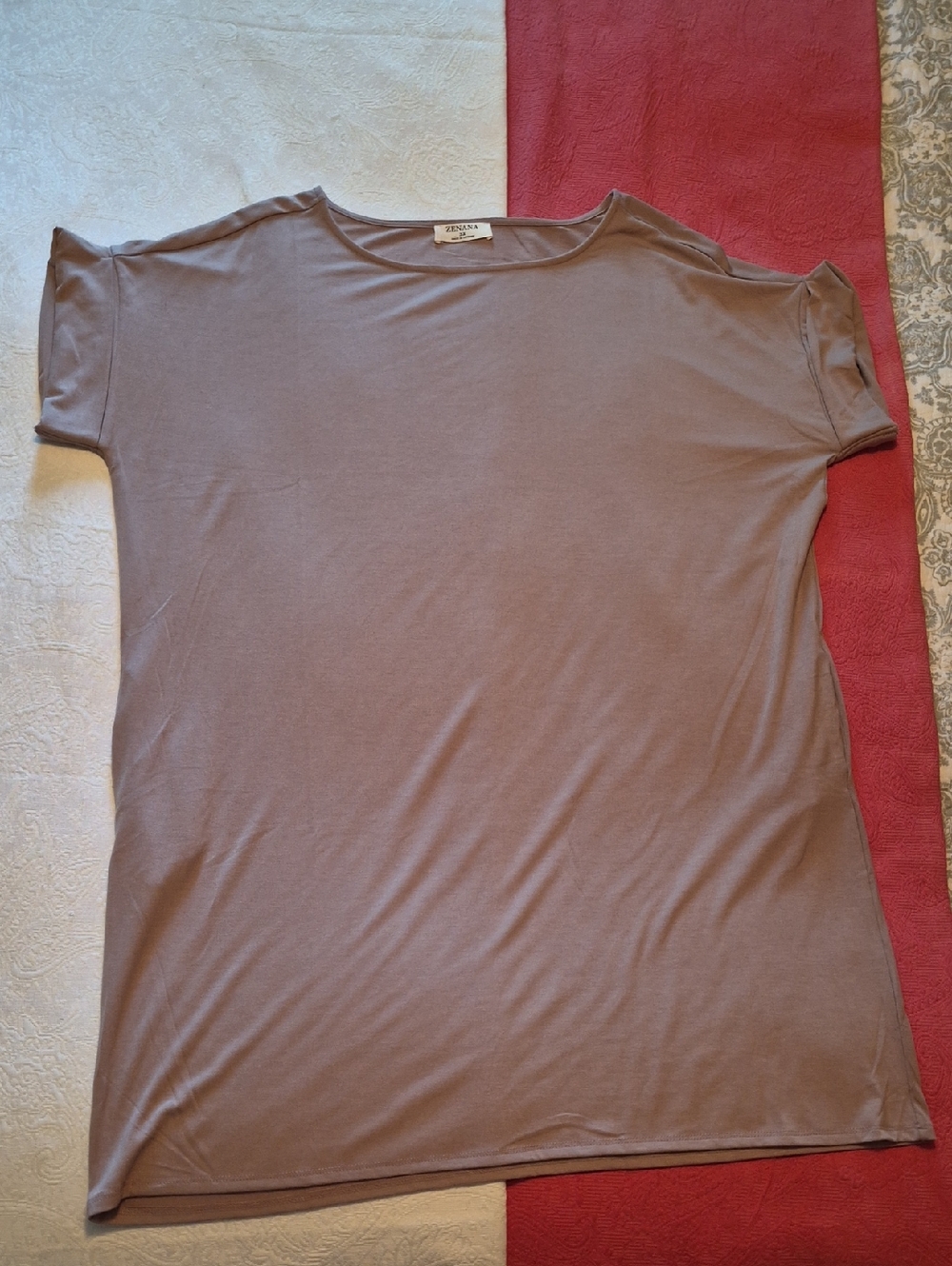 Zenana Khaki Short Sleeve Tee Mini Dress